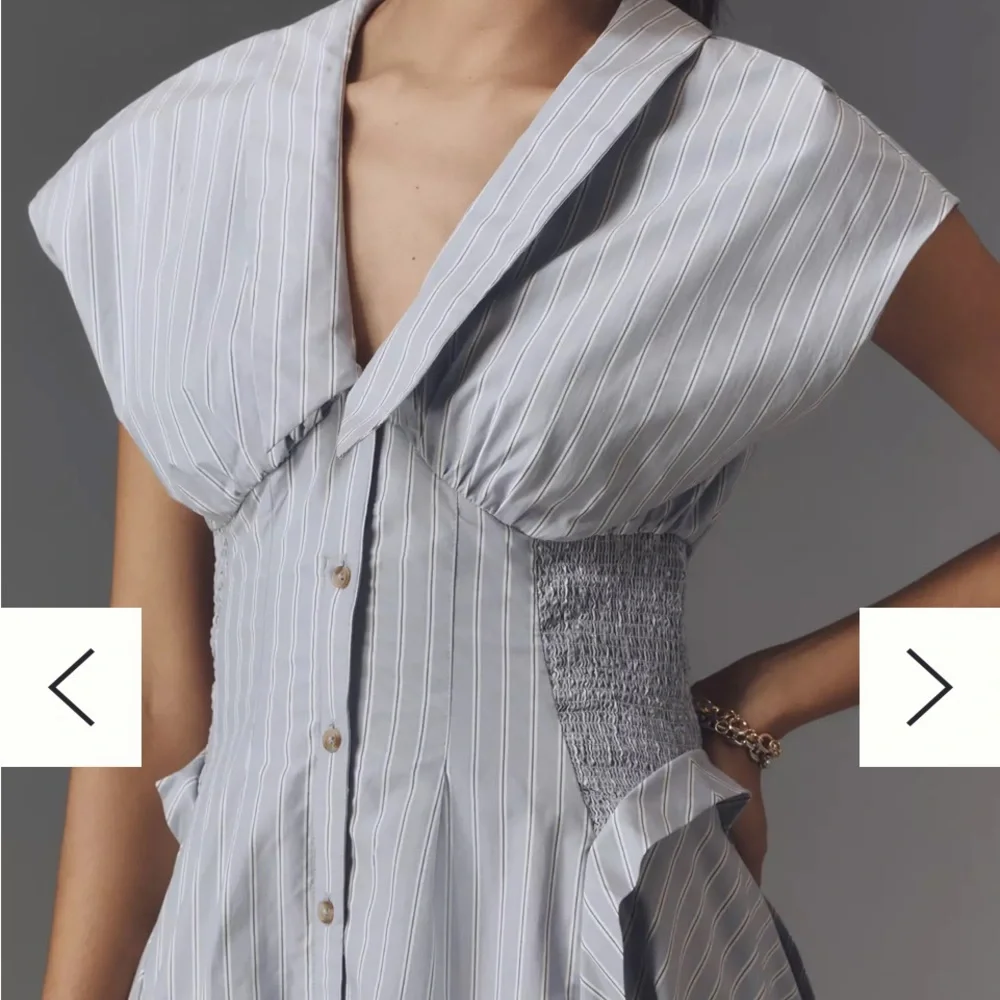 NWOT GORGEOUS ANTHROPOLOGIE cottage core Parisian pleated Midi Dress - Picture 5 of 9